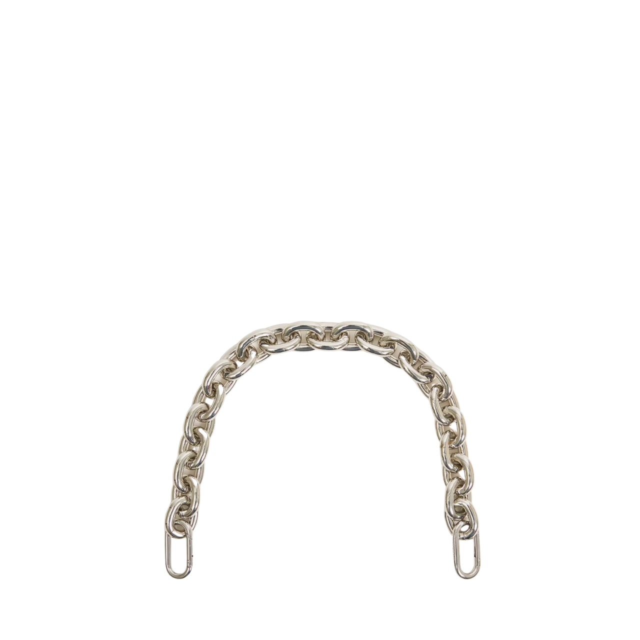 Shortie Strap Oversized Metal Link Silver