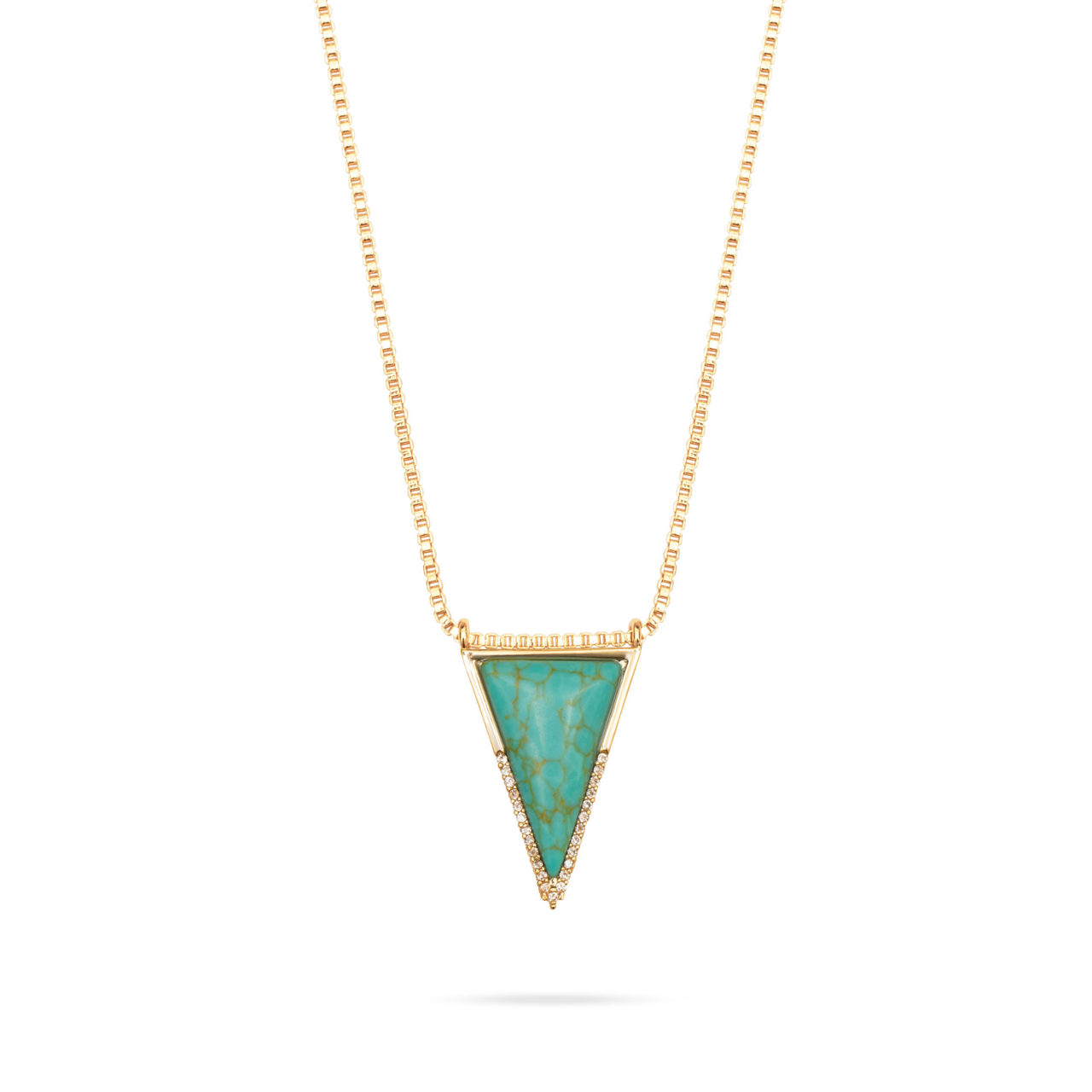 Triangle Pendant Necklace Turquoise