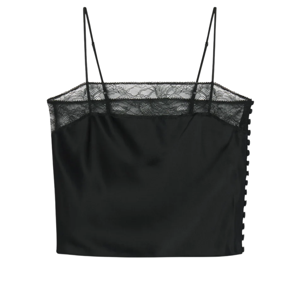 The lace insert cami Black