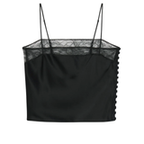 The lace insert cami Black