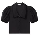 The Velvet Trim Sailor Blouse Black