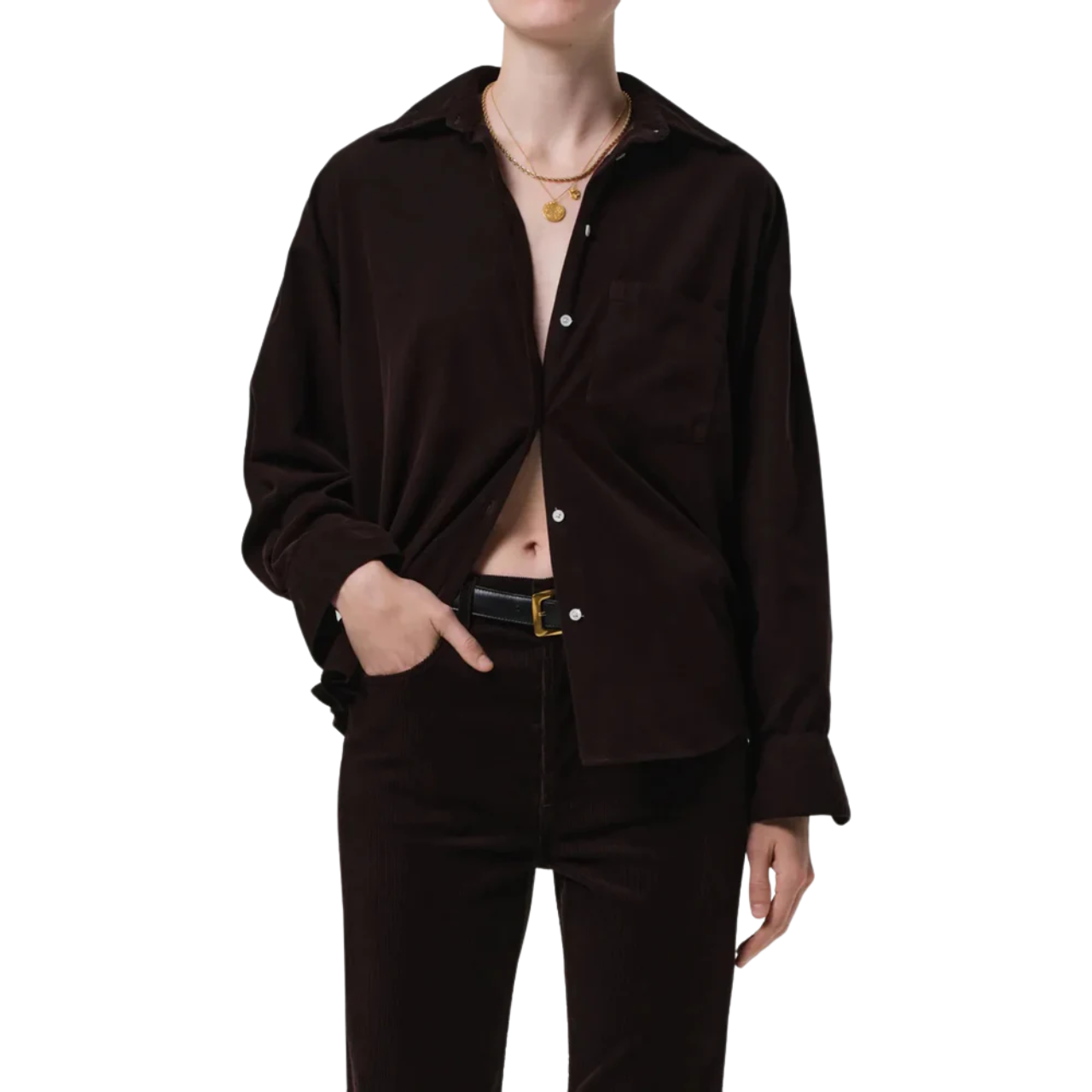 Kayla Shirt Corduroy Dark Brown