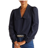 The Long Slv Sailor blouse Navy