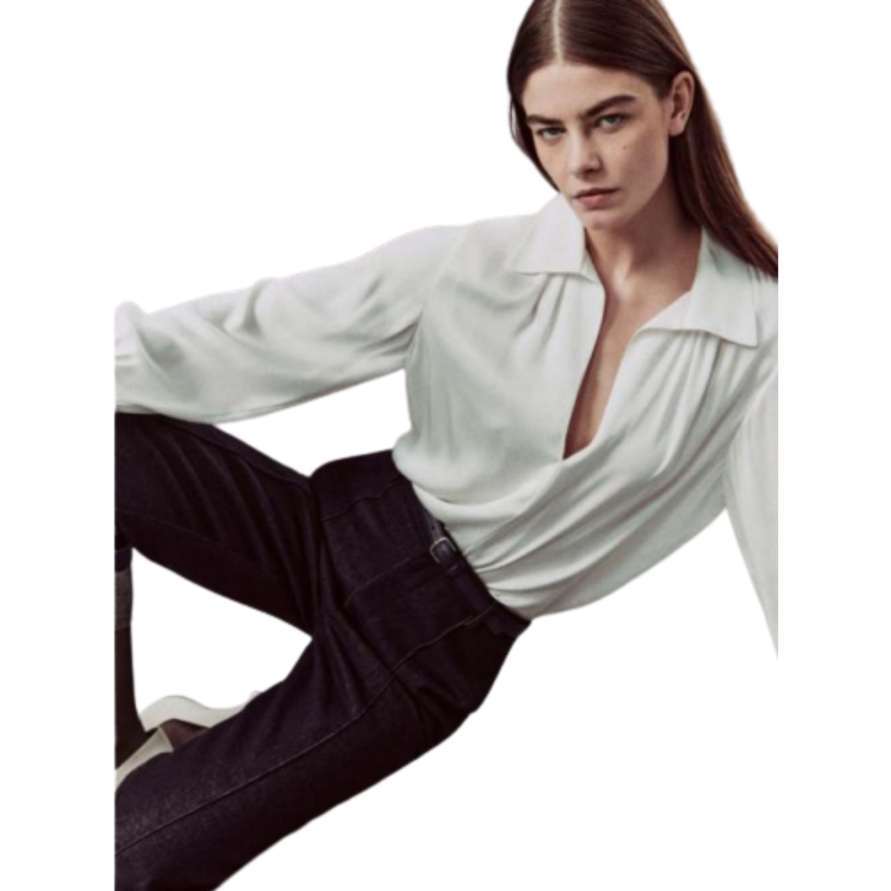 Placed Smocked Blouse Off White