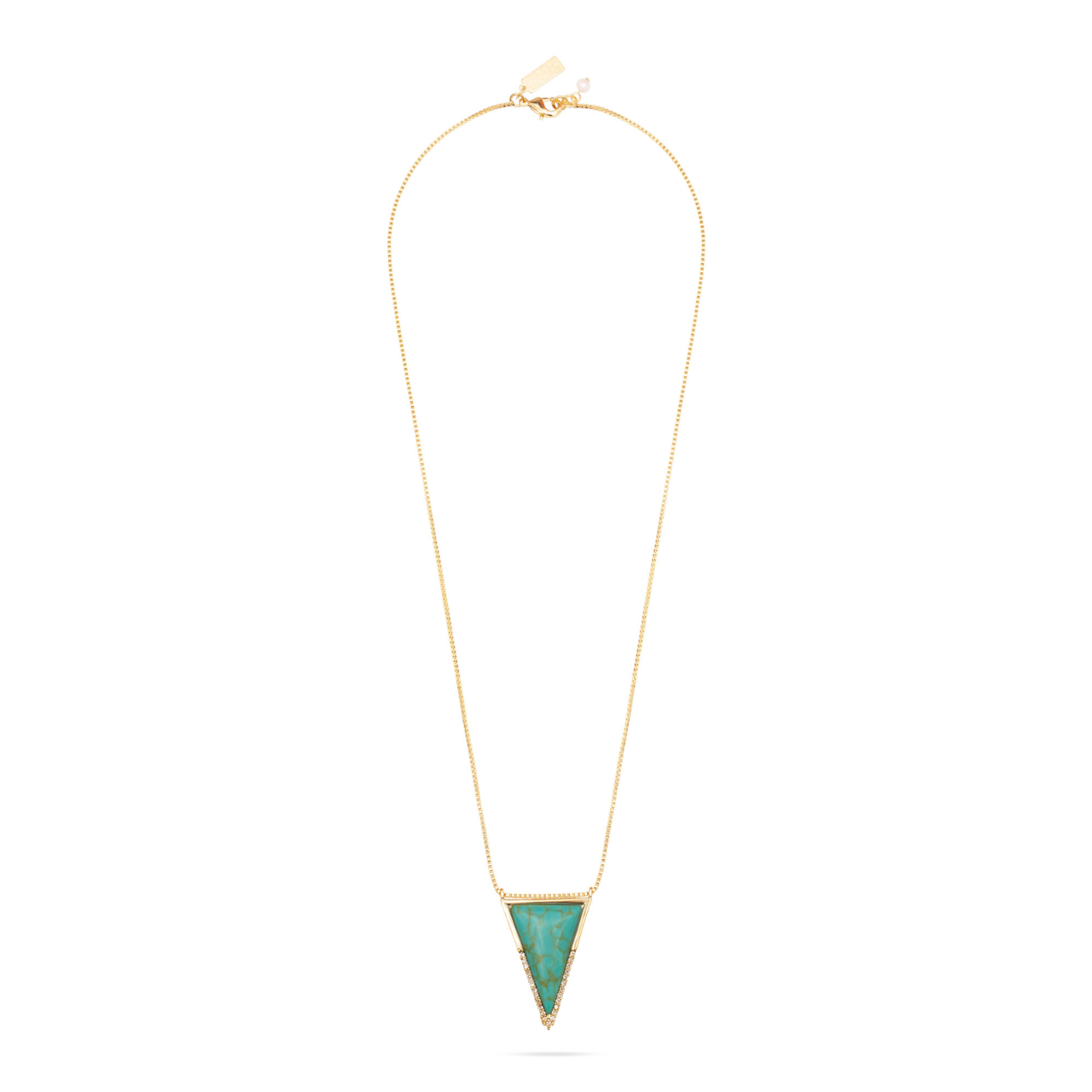 Triangle Pendant Necklace Turquoise