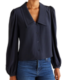 The Long Slv Sailor blouse Navy