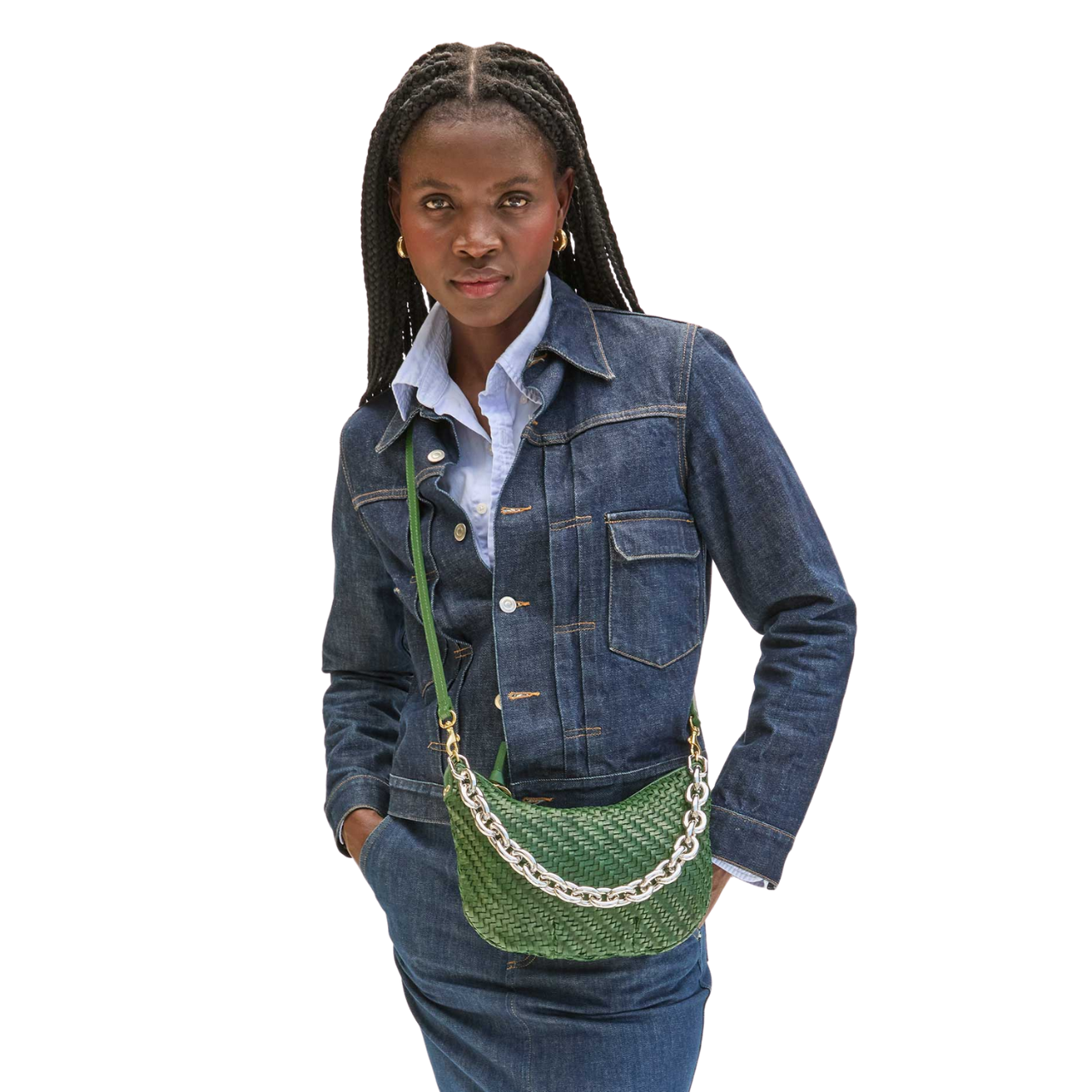 Shortie Strap Oversized Metal Link Silver