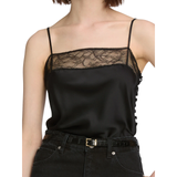 The lace insert cami Black