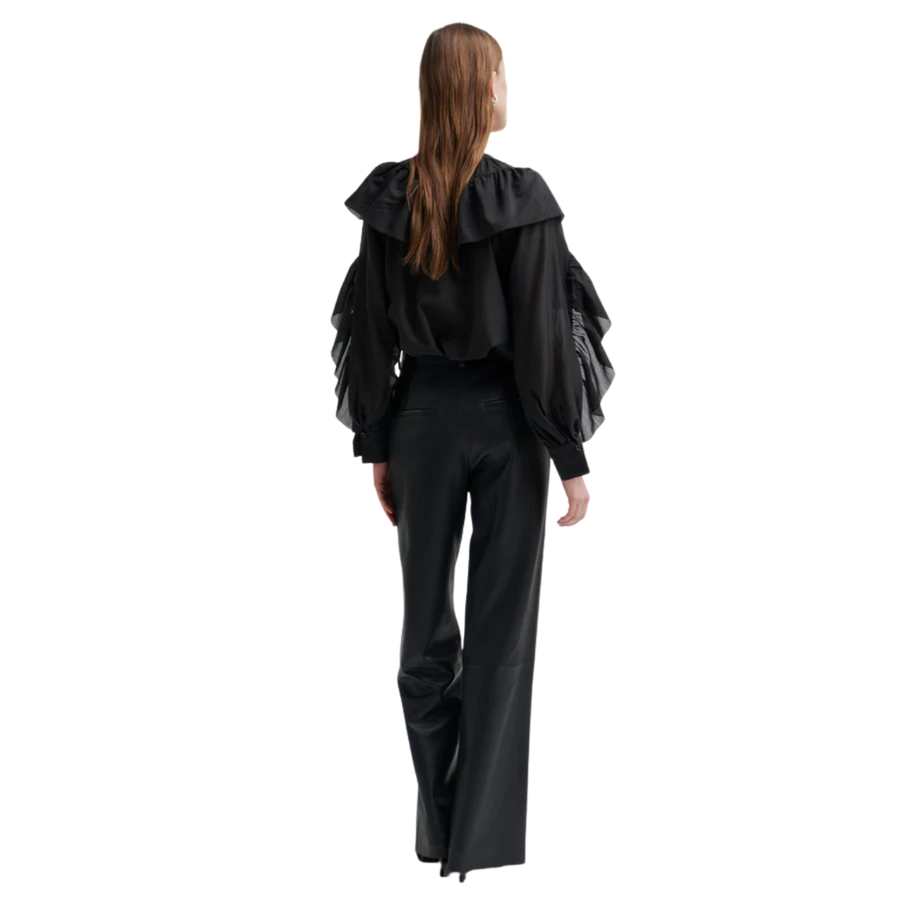 Fria Frill Blouse  Black