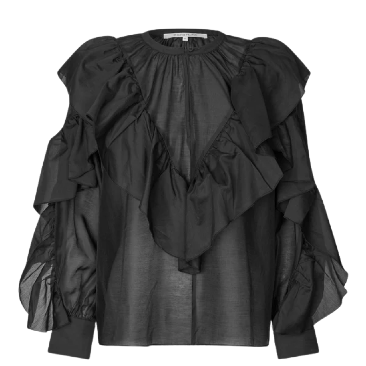 Fria Frill Blouse  Black