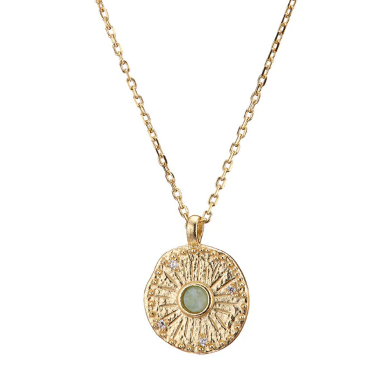 Amazonite Disc Necklace Gold