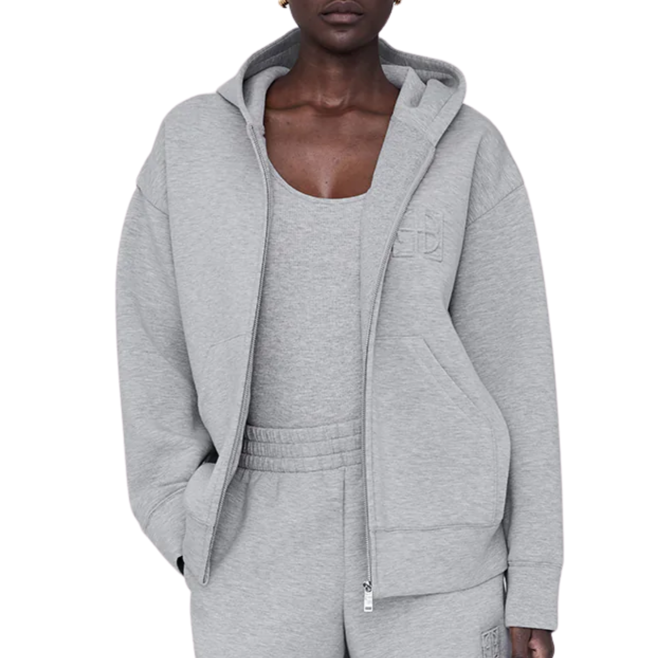 Bond Zip Up Hoodie Heather Grey