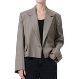 Callie Cropped Blazer Khaki