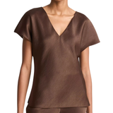 Cap Sleeve Blouse Espresso