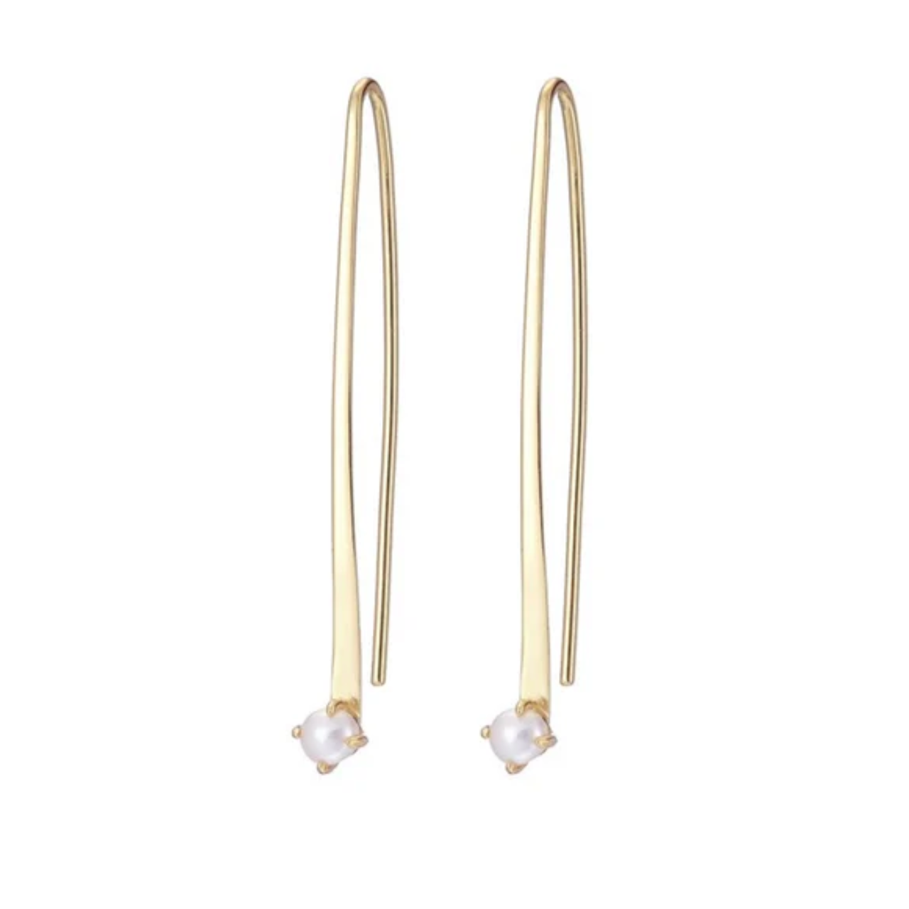 Gold Curved Bar Seed Pearl