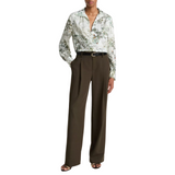 Grape Vine Placed Smocked Blouse Cream