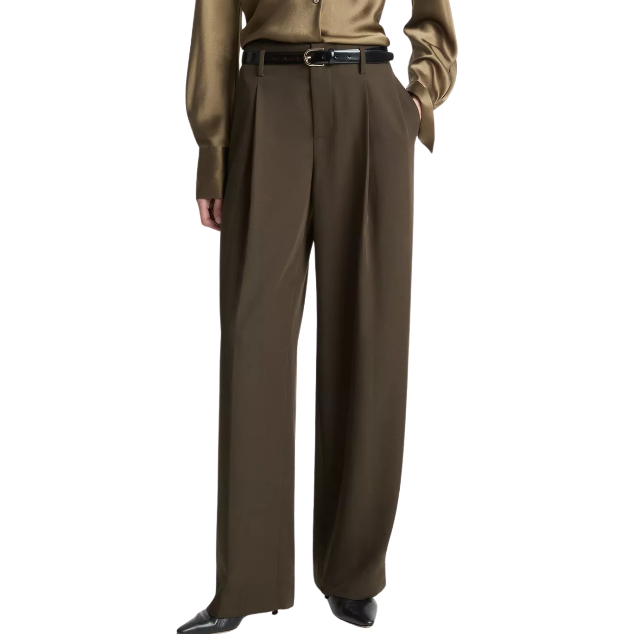 High Waist Pleated Trouser Verde