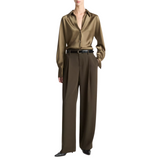 High Waist Pleated Trouser Verde