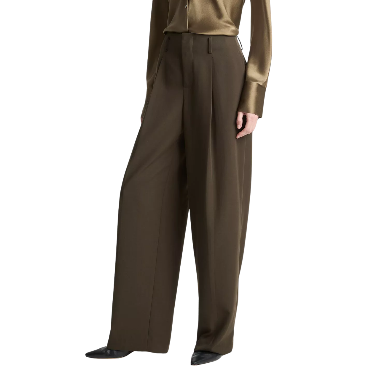 High Waist Pleated Trouser Verde