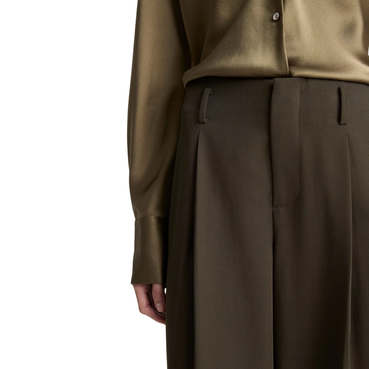 High Waist Pleated Trouser Verde