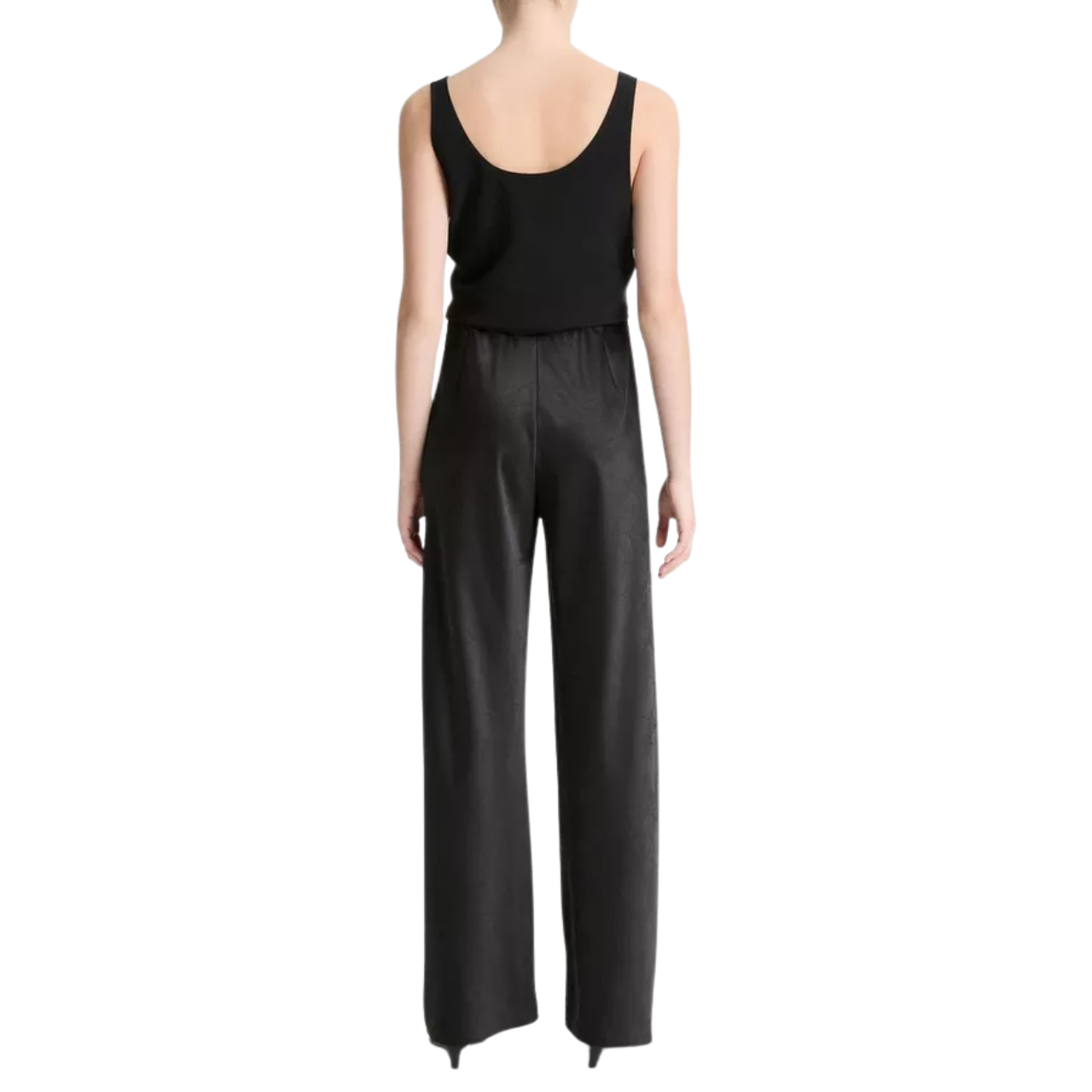 High Waist Satin Bias Pant Black