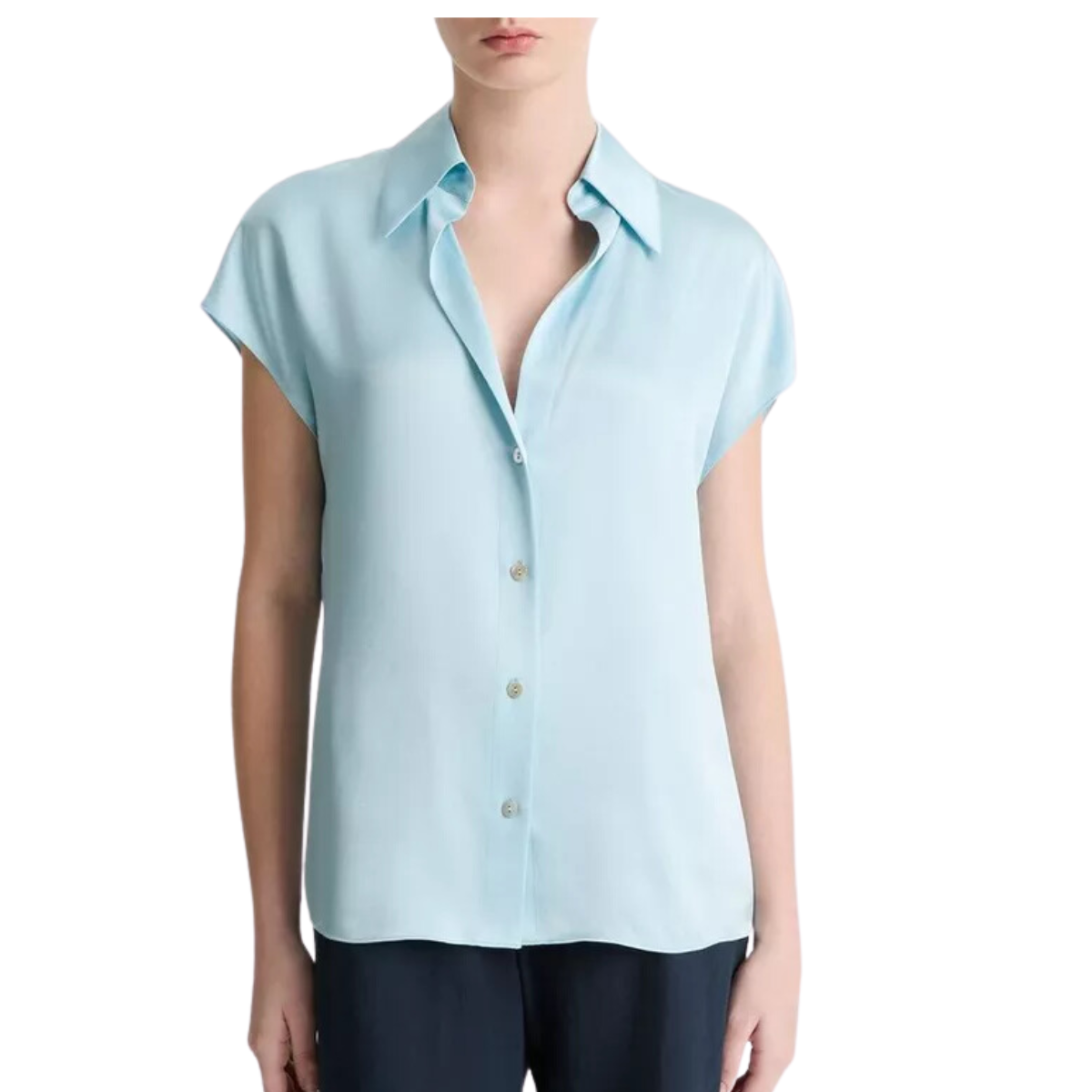 Cap Sleeve Blouse Celeste