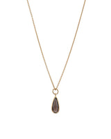 Smokey Quartz Drop Necklace Gold