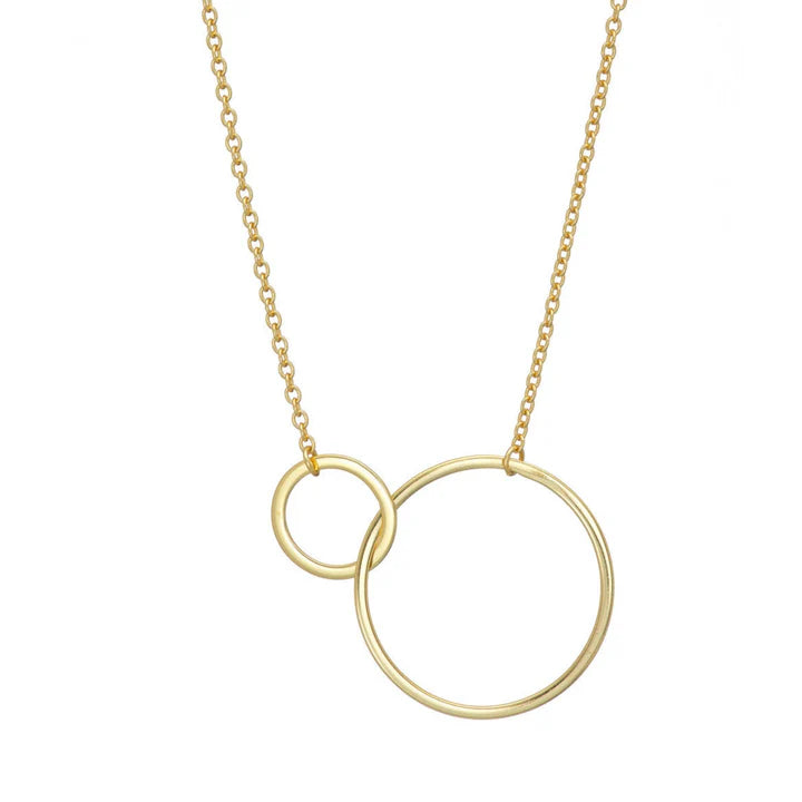 Large 2 Circle Gold Necklace