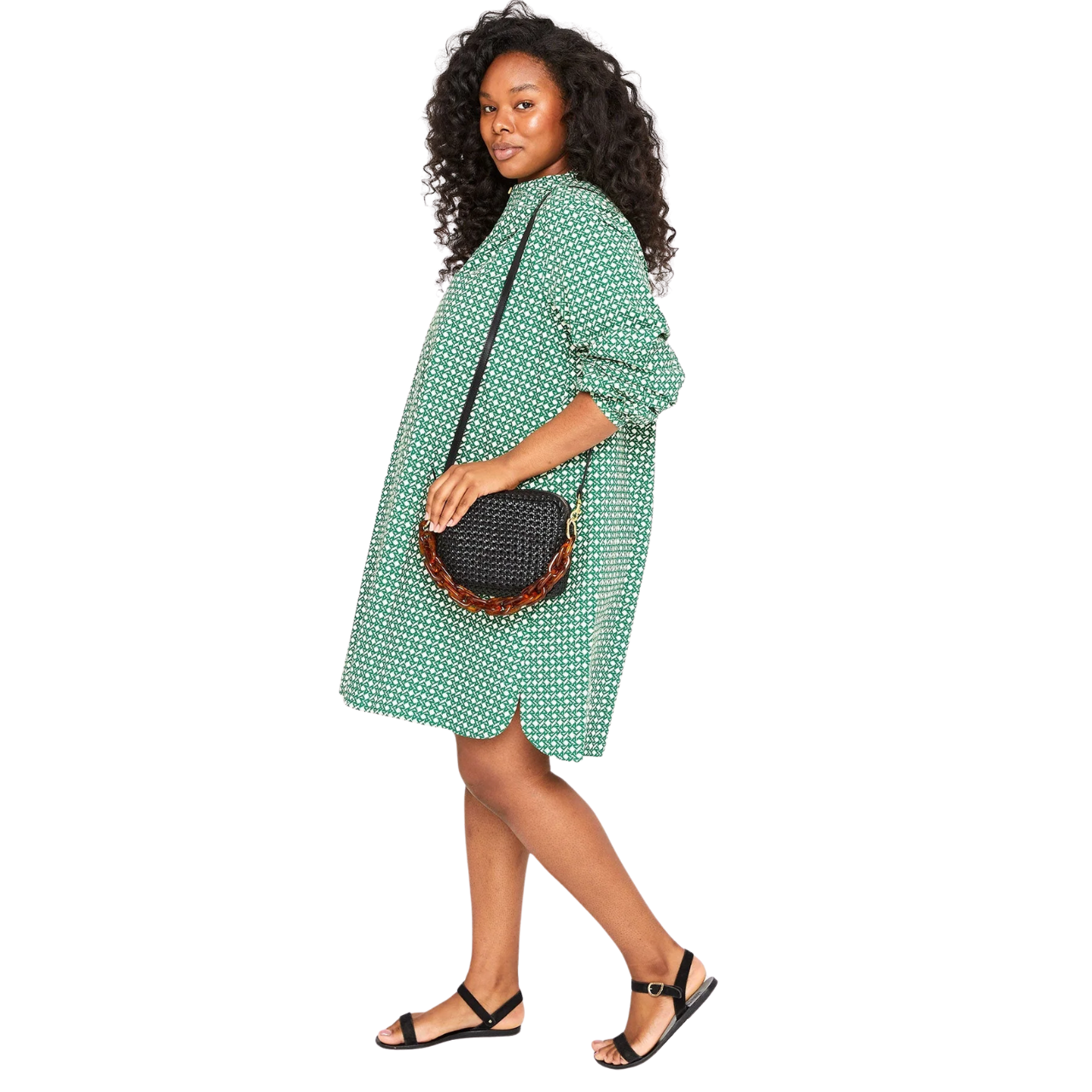 Midi Sac Black Rattan Bag