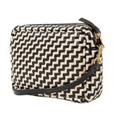 Midi Sac Woven ZigZag Black Cream