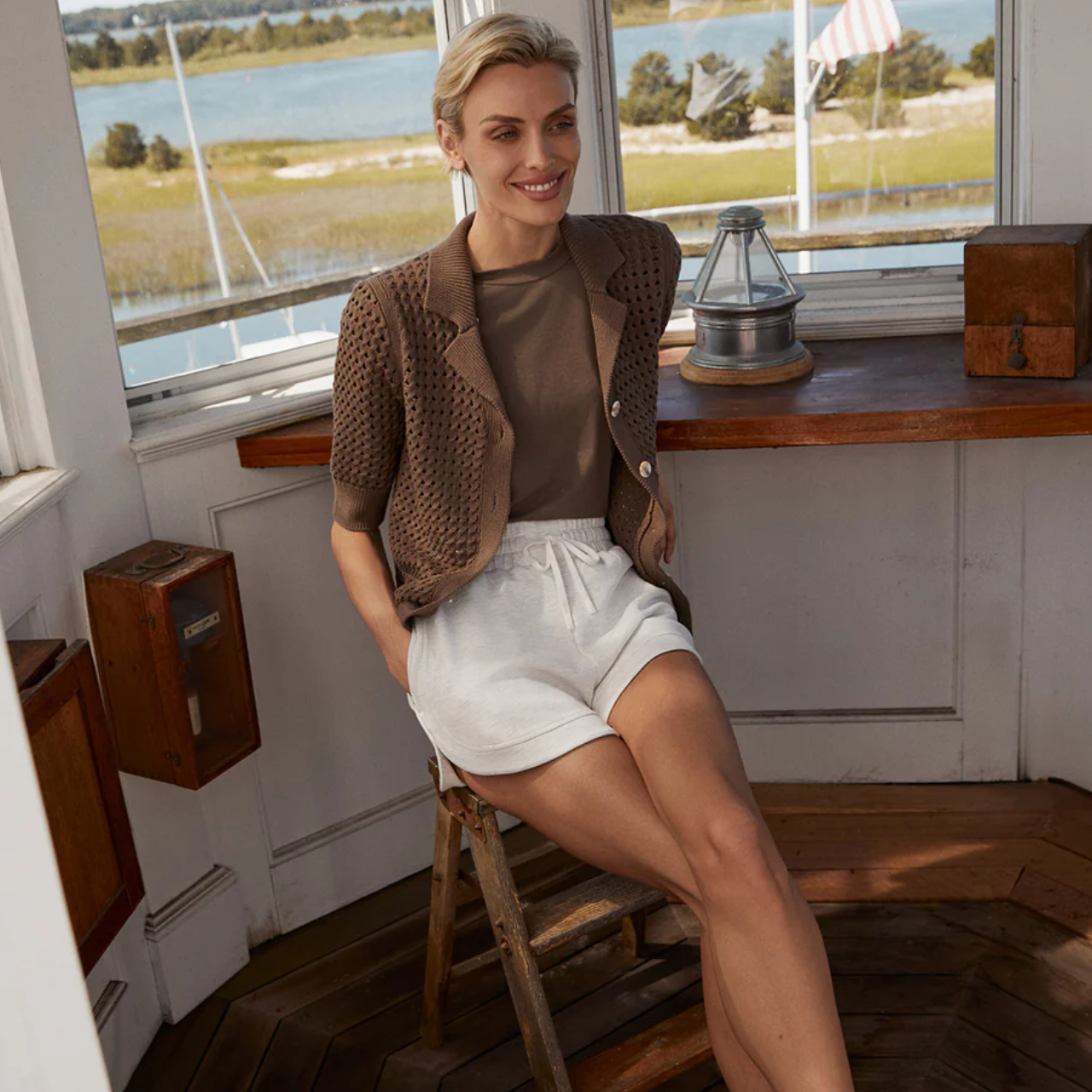 Ollie High Rise Short Ivory Marl