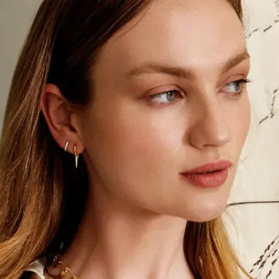 Pave Mini Huggie Gold