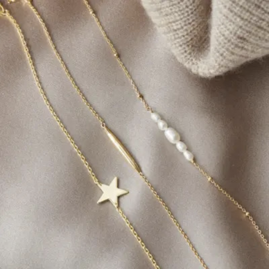 Pearl Bar Bracelet Gold