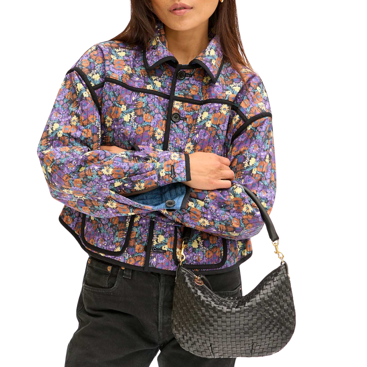 Petit Moyen Woven Checker Black