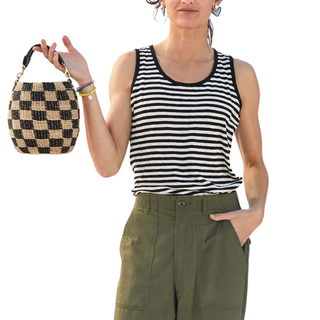 Pot de Miel Abaca Check Black Natural