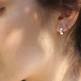 Rainbow Huggie Silver