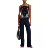 Rococo Flowers Lace Top Black