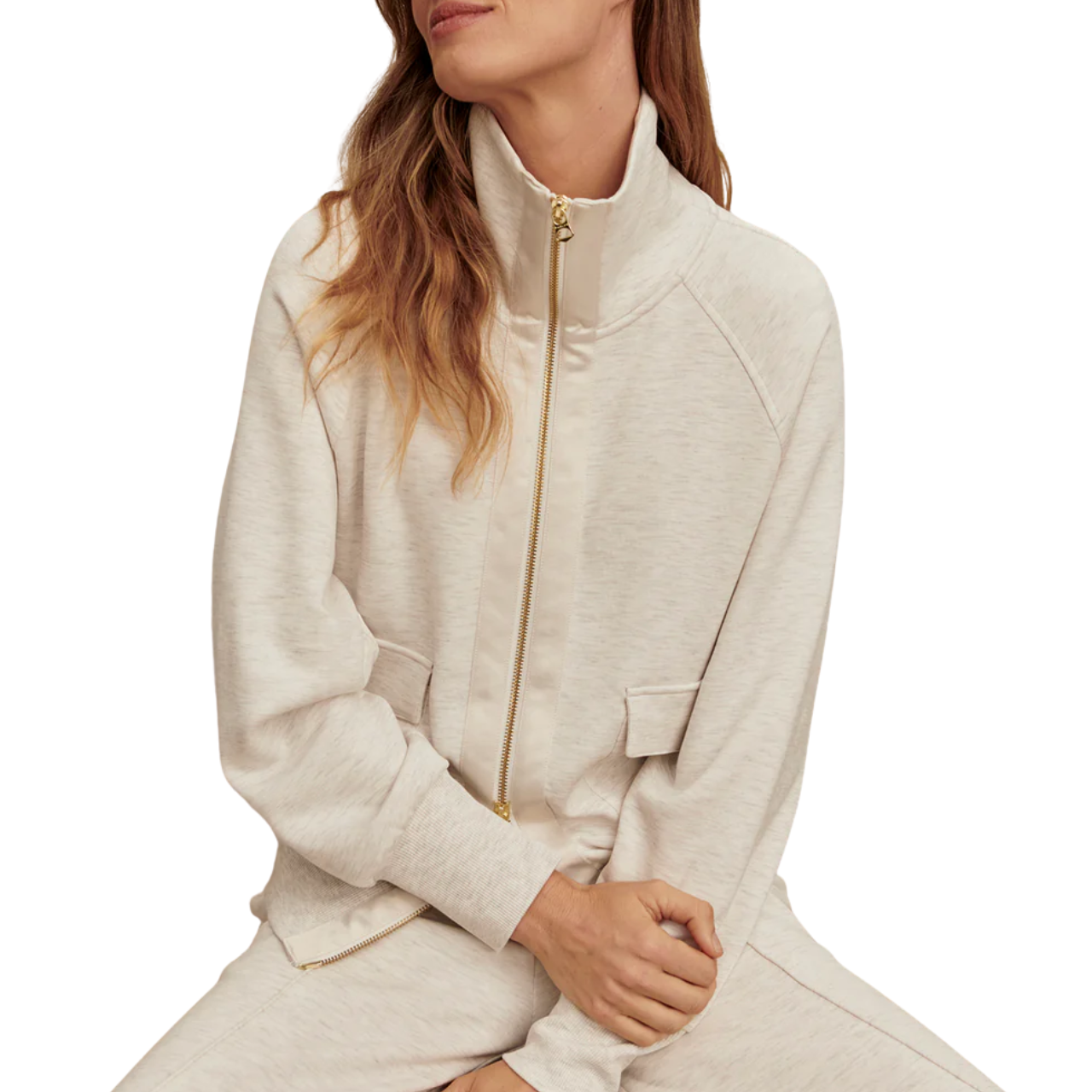 Roxbury Zip Through Ivory Marl