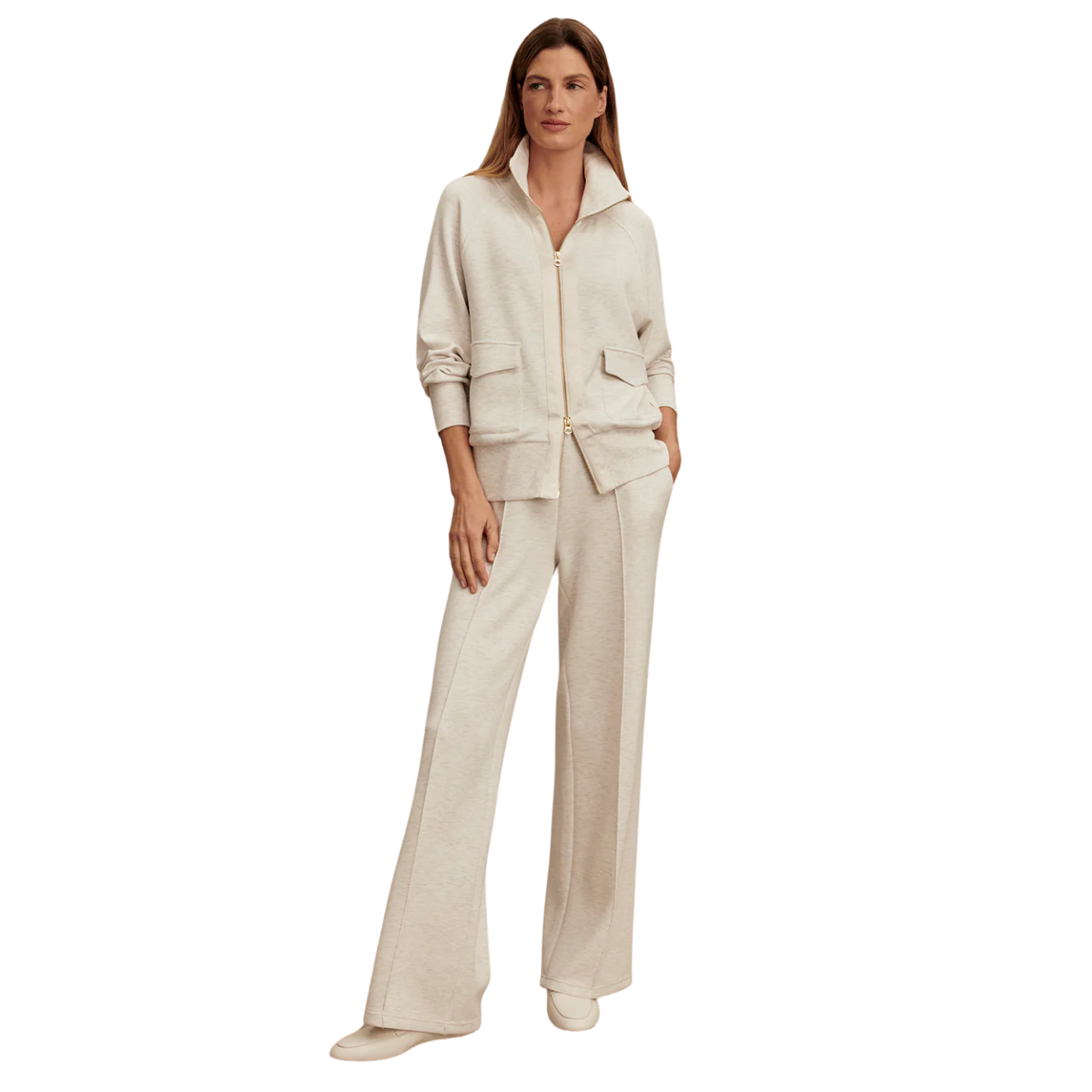 Roxbury Zip Through Ivory Marl