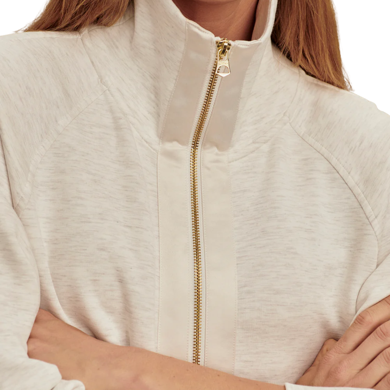 Roxbury Zip Through Ivory Marl