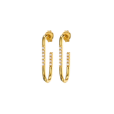 Slim Rectangle Pave Gold