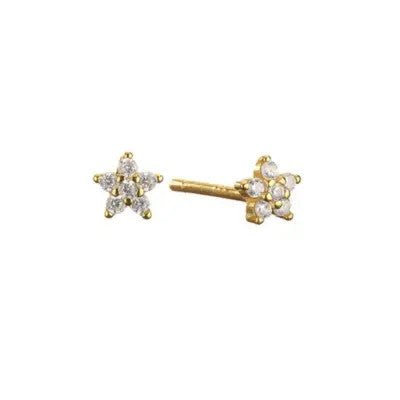 Small Pave Star Stud Gold