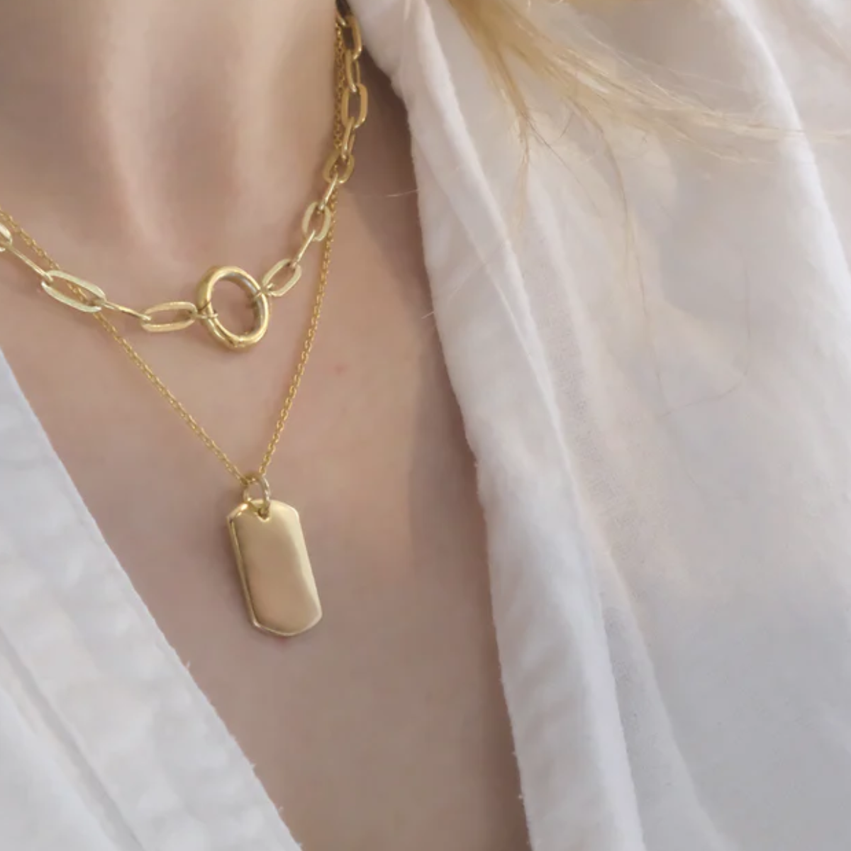Tag Necklace Gold
