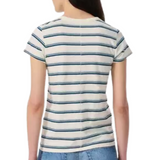The Slub Stripe Tee Ivory Blue Stripe