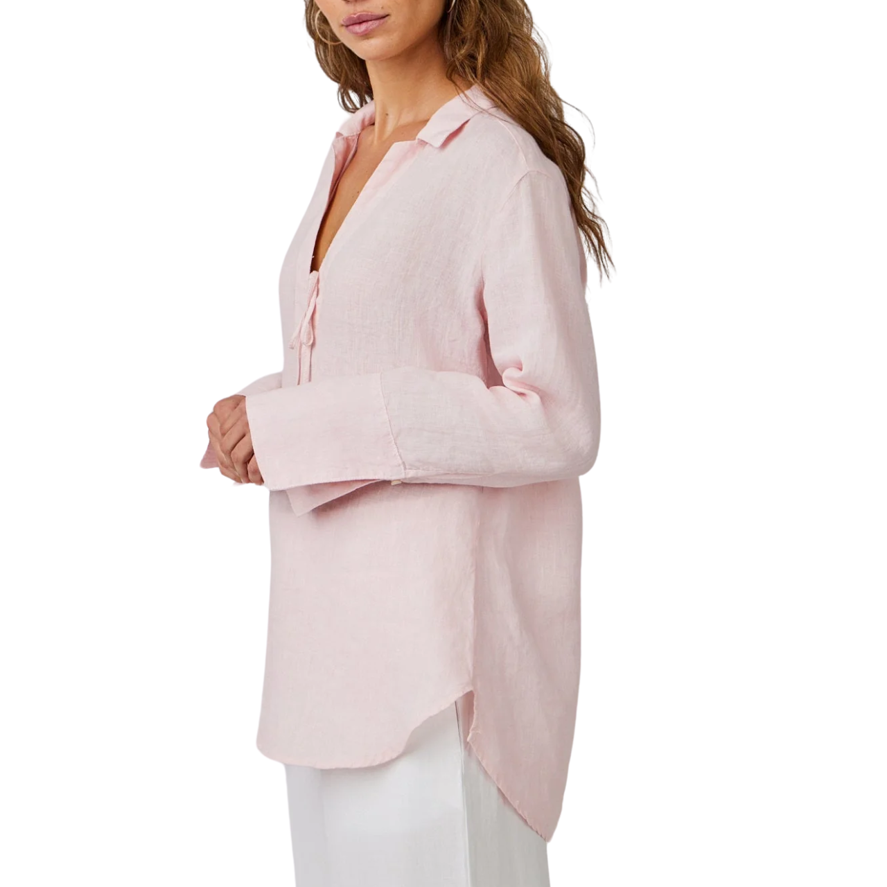 Tie Neck Tunic Pastel Pink