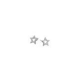 Silver Pave Open Star Studs