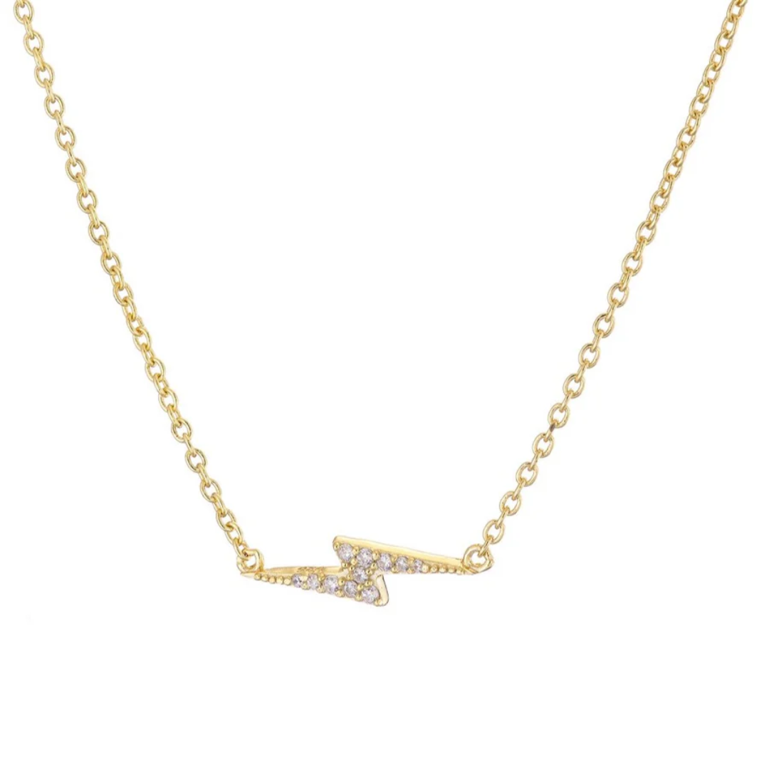 Pave Flash Necklace Gold