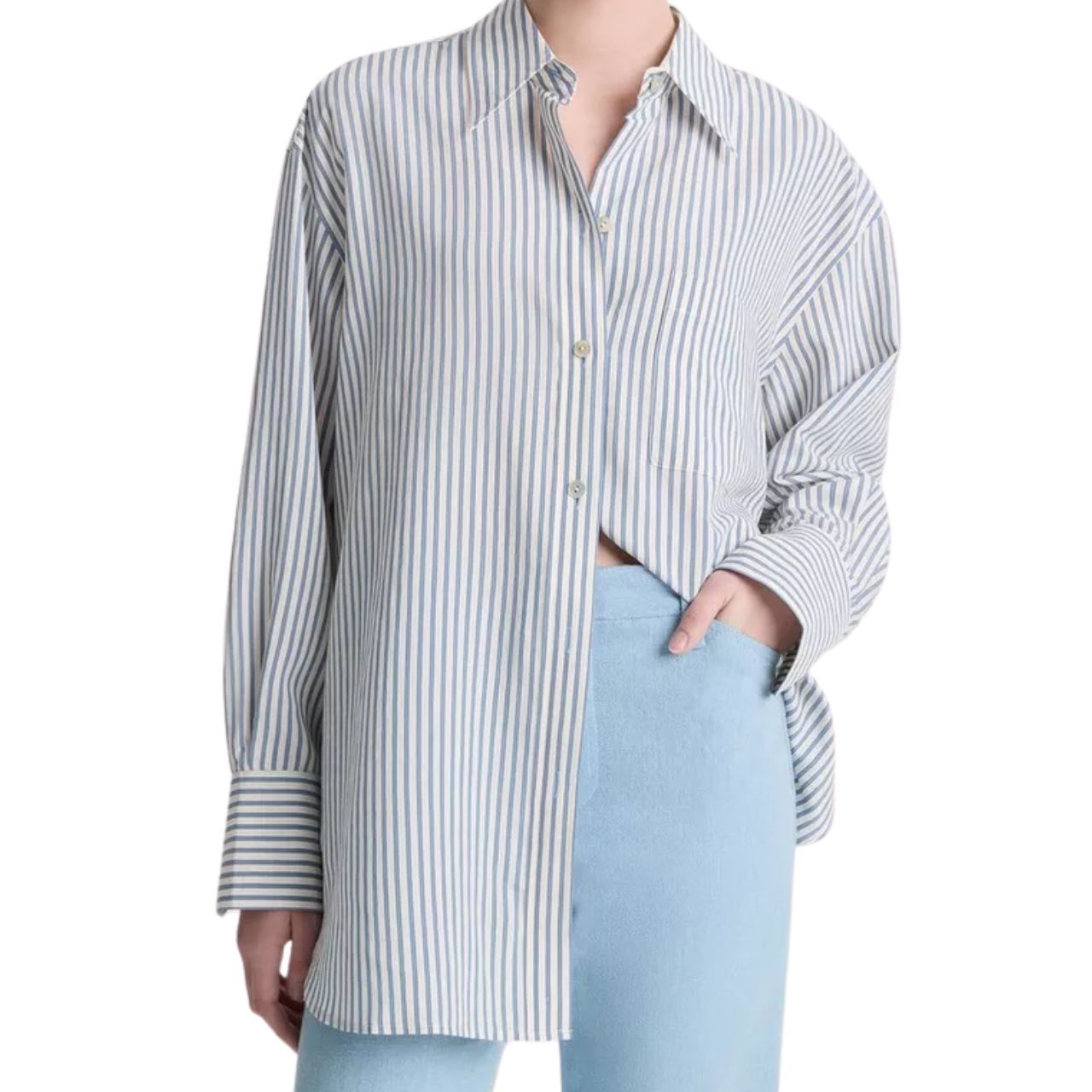 Furrow Stripe Shirt Blue Off-White
