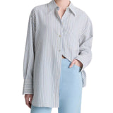 Furrow Stripe Shirt Blue Off-White