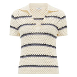 Macrame Stripe Henley Off White